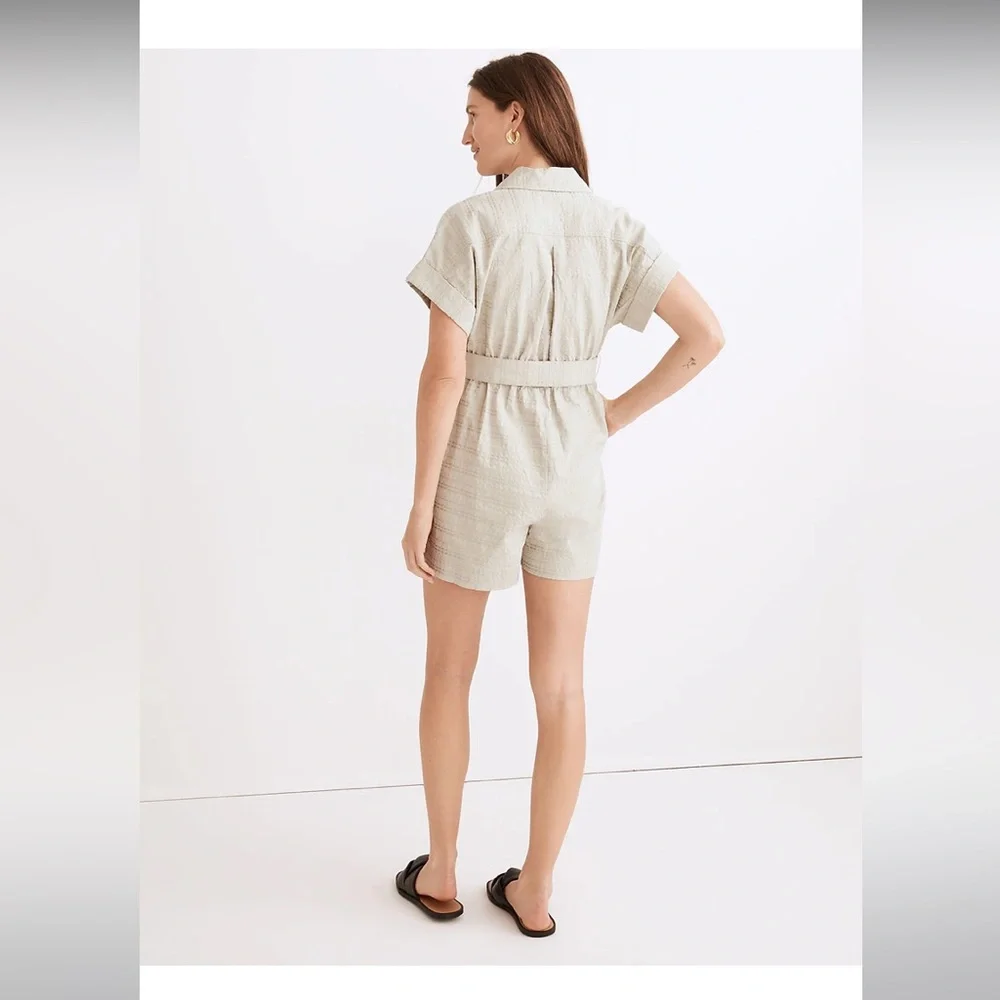 Madewell Seersucker Camp Romper - Picture 4 of 9